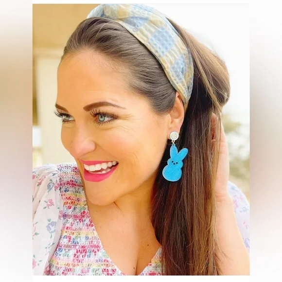 Brianna Cannon Blue and White Embellished rare headband. Never worn! Blue & White Floral Headband by Brianna Cannon — Pecan Row main image 3